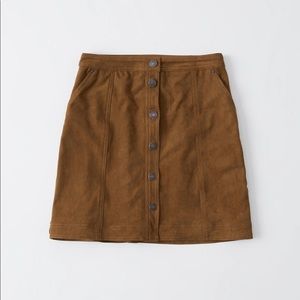 Abercrombie and Fitch Brown Faux Suede Mini Skirt